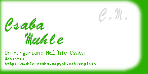 csaba muhle business card